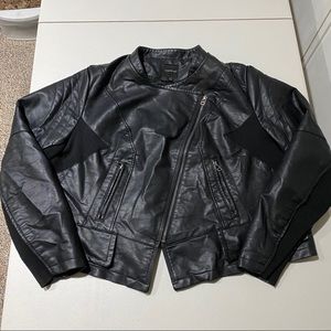 Lane Bryant Black Faux Leather Moto Jacket 26/28